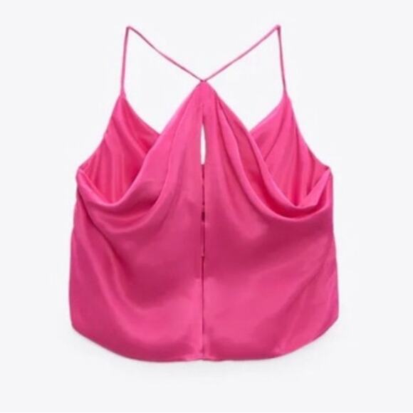 ZARA SATIN CAMISOLE LIGHT FUCHSIA - Picture 4 of 8